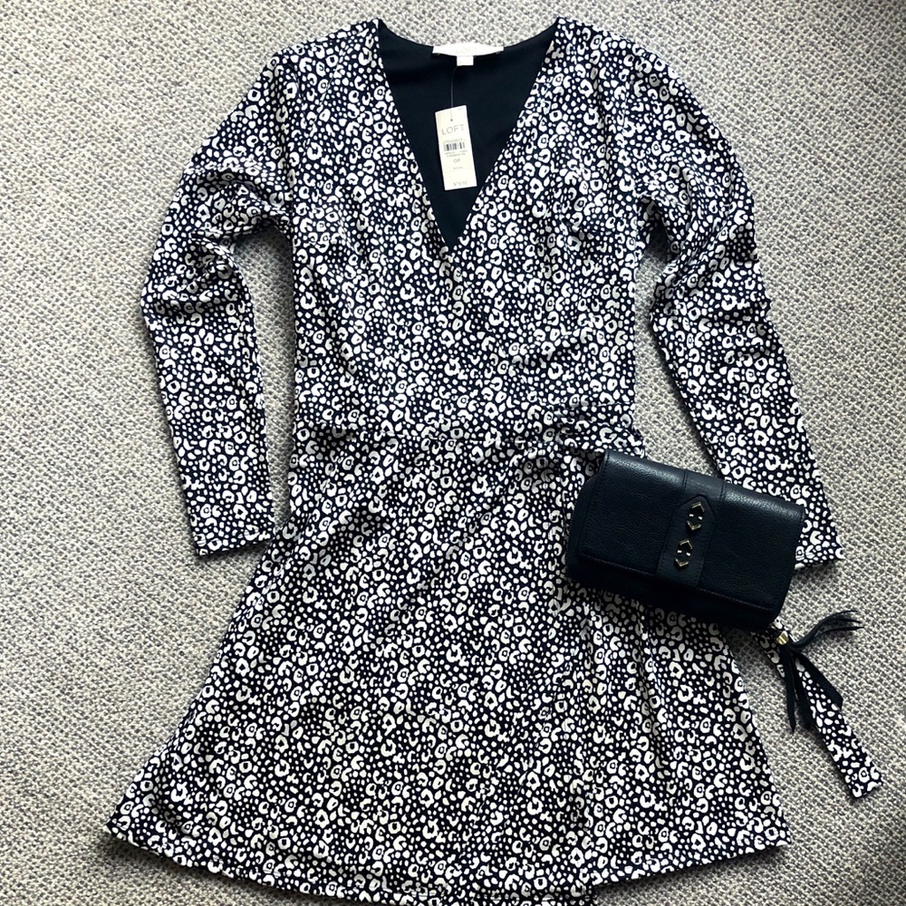 LOFT Animal Print Wrap Dress
